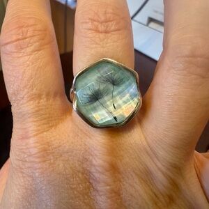 Vintage Sterling Silver Quartz Doublet Dandelion 7